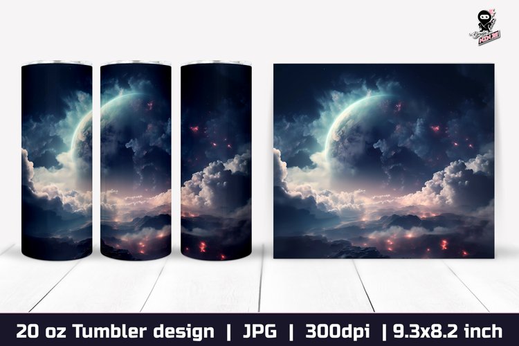 Galaxy Tumbler, Space Tumbler Sublimation Wrap Design example image 1