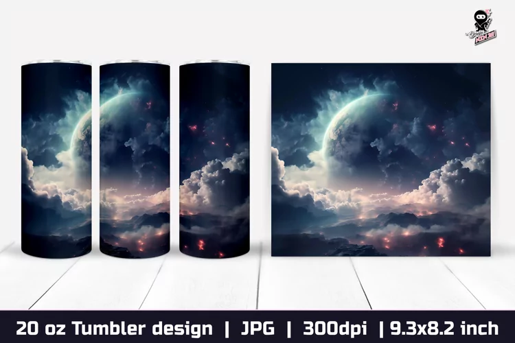 Galaxy Tumbler, Space Tumbler Sublimation Wrap Design