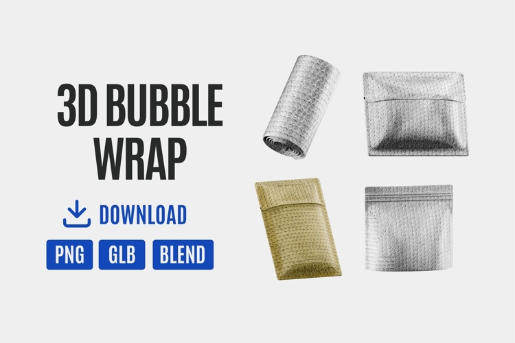 3D Bubble Wrap Packaging Set 02
