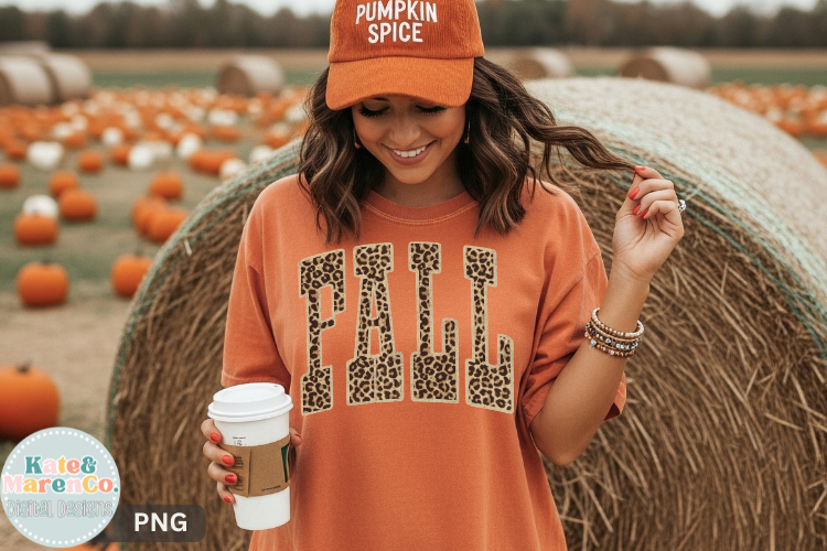 Fall PNG | Leopard Print Fall PNG | Preppy Autumn PNG