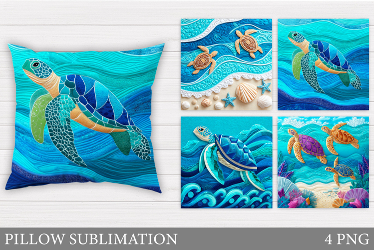 Sea Turtle Pillow Design. Sea Turtle Sublimation