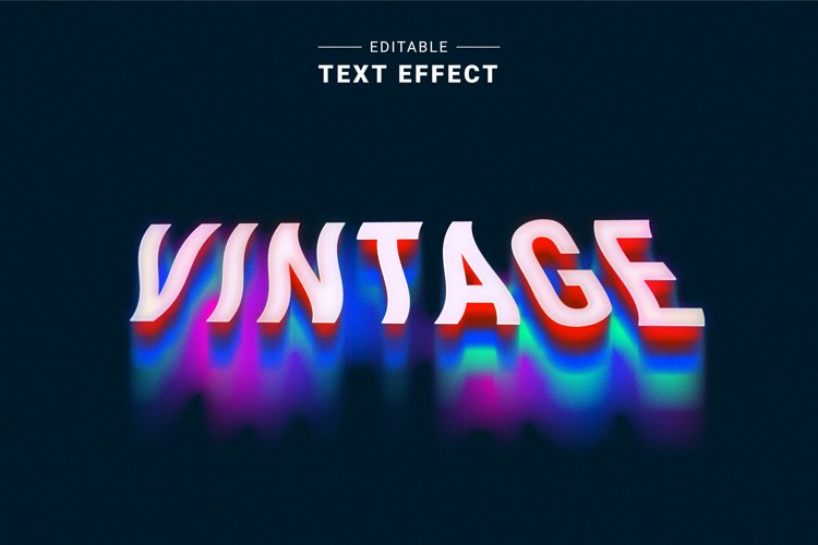 Editable Text Effect for Illustrator. Vector Graphic styles example image 1