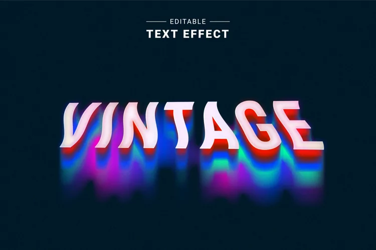 Editable Text Effect for Illustrator. Vector Graphic styles