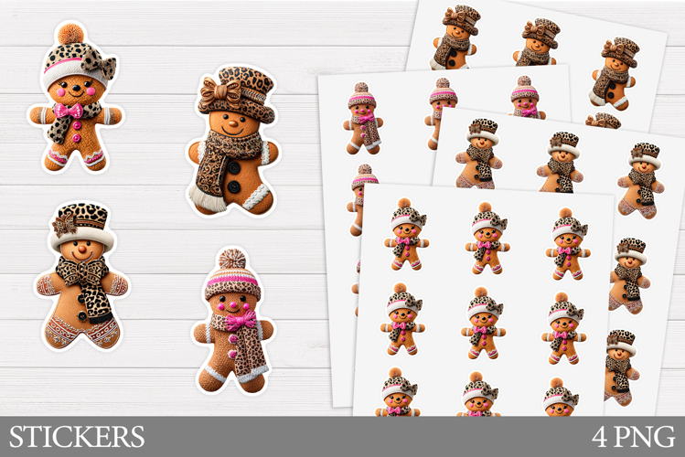 Cute Gingerbread Sticker. Christmas Sticker Printable