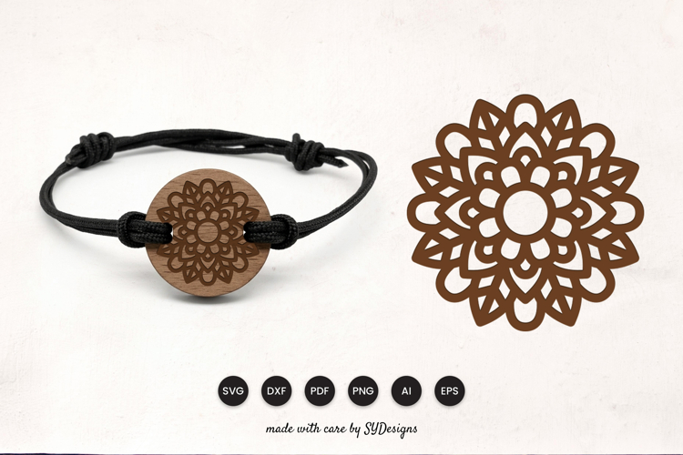 Mandala Bracelet Laser Cut SVG - Mandala Jewelry Laser cut