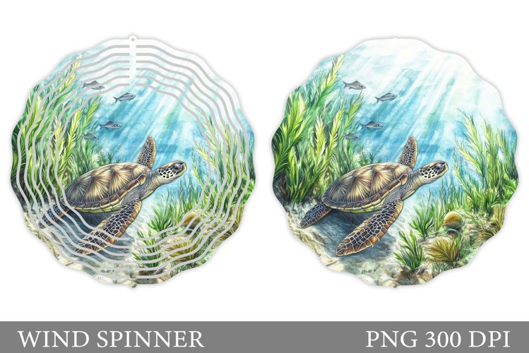Turtle Wind Spinner Design. Sea Turtle Wind Spinner example image 1