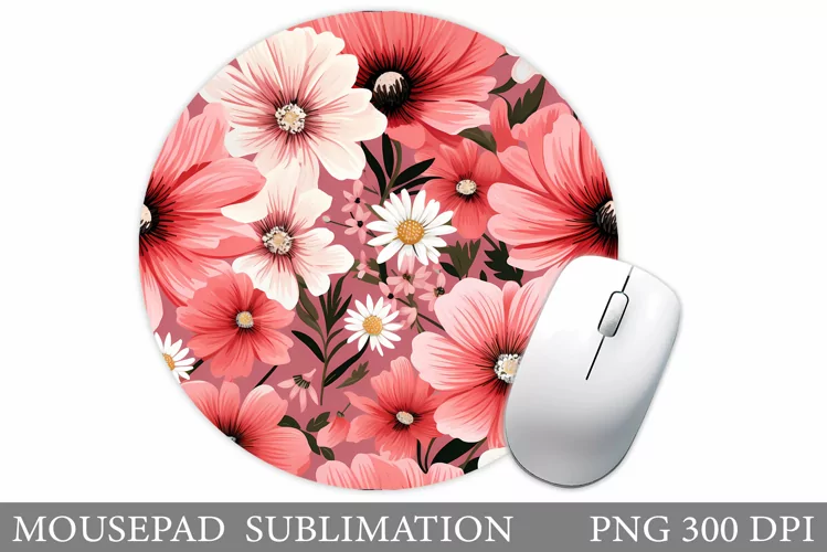 Flowers Mouse Pad Sublimation. Wildflowers Mouse Pad Design