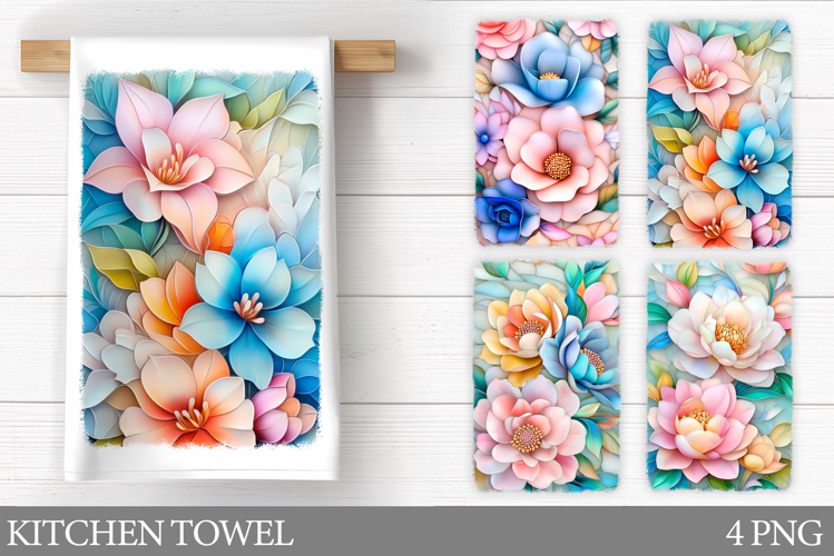 Flowers Kitchen Towel. Floral Kitchen Towel Design