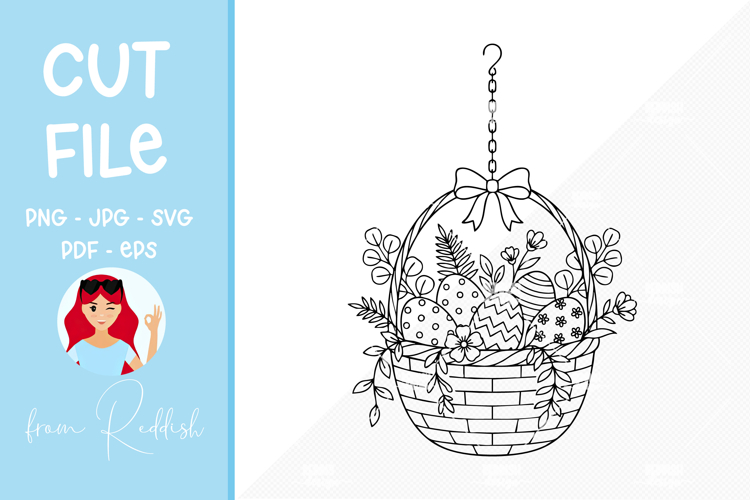 Easter SVG Line Art Cut File