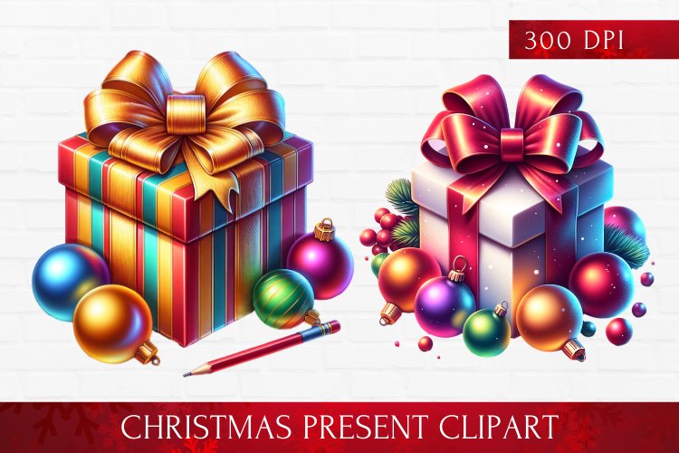 Christmas Present clipart, Christmas Present sublimation example image 1