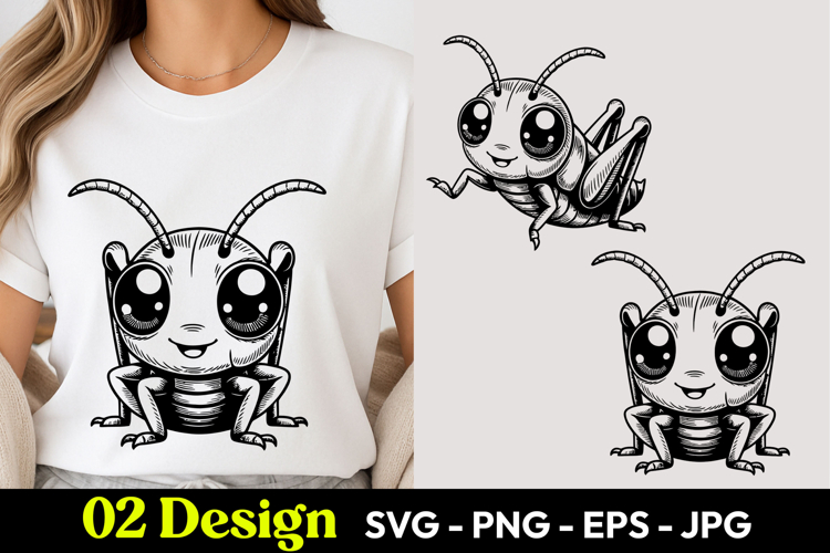 Happy Grasshopper SVG PNG
