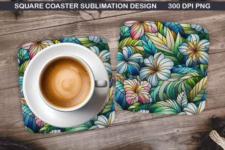 Flowers Coaster Sublimation, Summer Flowers Coaster PNG