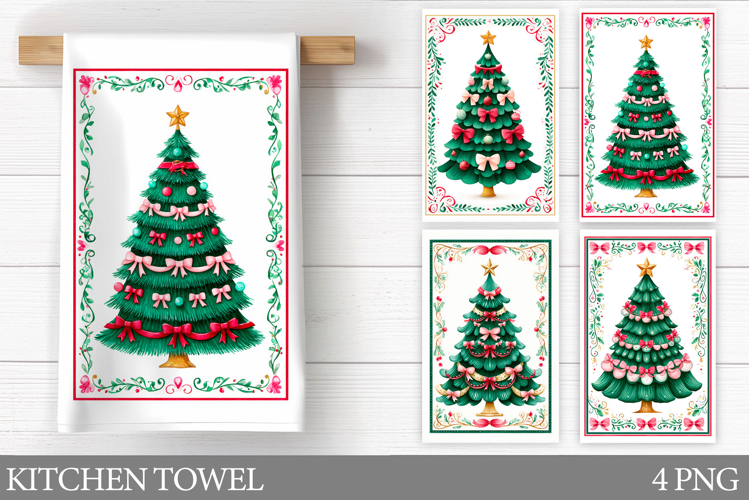 Christmas Tree Kitchen Towel. Christmas Kitchen Towel Design