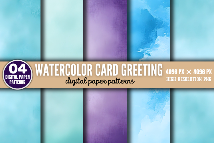Watercolor Card Greeting Digital Paper Background PNG