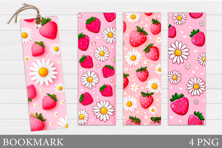 Strawberry Bookmark Design. Berries Bookmark Printable