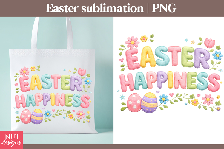 Easter happiness sublimation Embroidery Easter sublimation