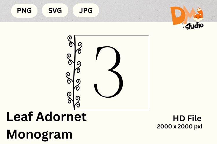 Leaf Monogram Svg Image 2