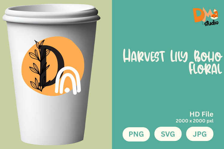 Harvest Lily Boho Floral Monogram