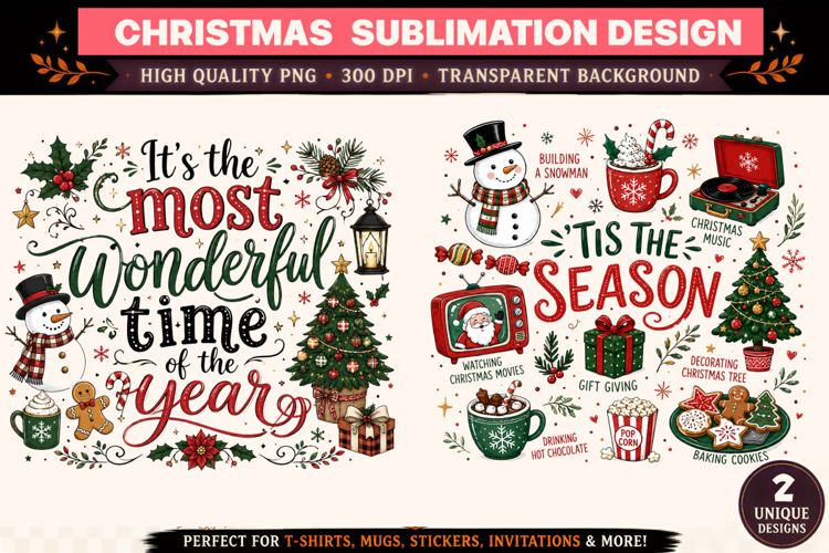 Christmas PNG | Tis The Season PNG | Most Wonderful Time PNG