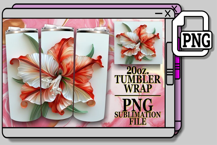 Colorful 3D Blossom Tumbler Sublimation example image 1