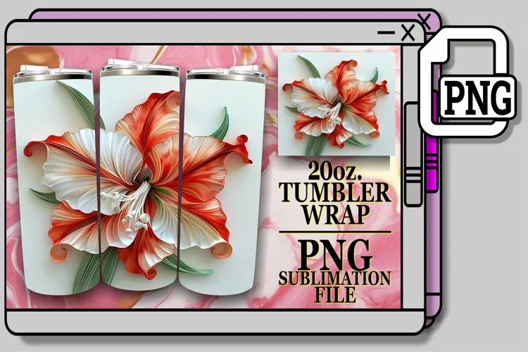 Colorful 3D Blossom Tumbler Sublimation