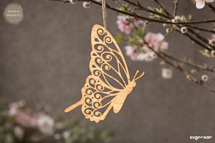Spring Butterfly Ornament Laser Cut | Glowforge | SVG