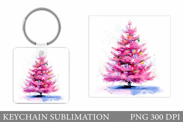 Christmas Tree Keychain. Christmas Keychain Sublimation