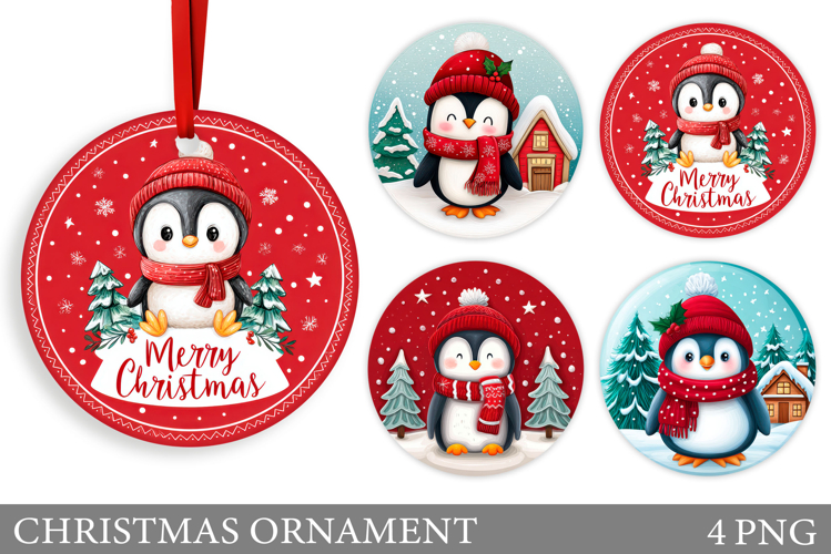 Cute Penguin Christmas Ornament. Christmas Ornament Design
