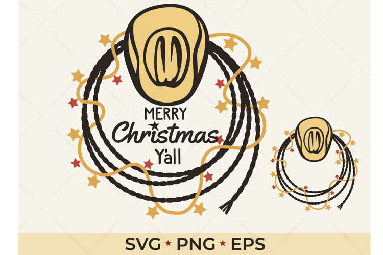 Western Christmas SVG | Cowboy Hat Merry Christmas Y’all