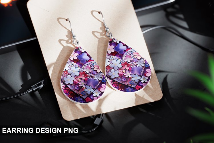 Valentines Day Teardrop Sublimation- Valentines Day Earring