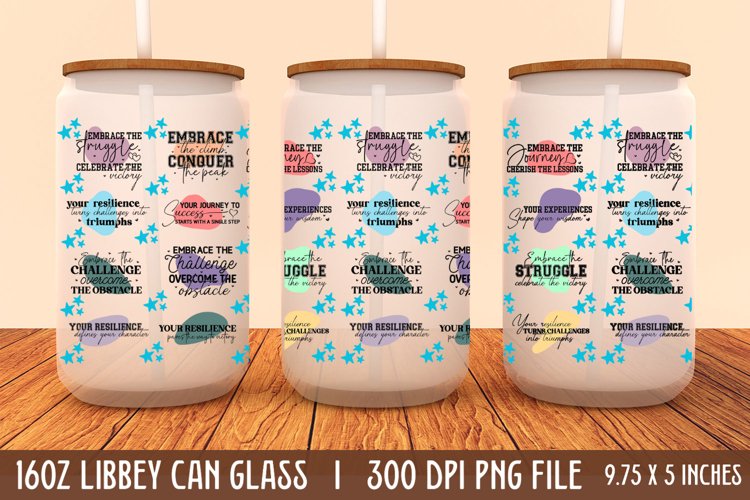 Motivational 16oz Can Glass Wrap, Libbey Can Wrap