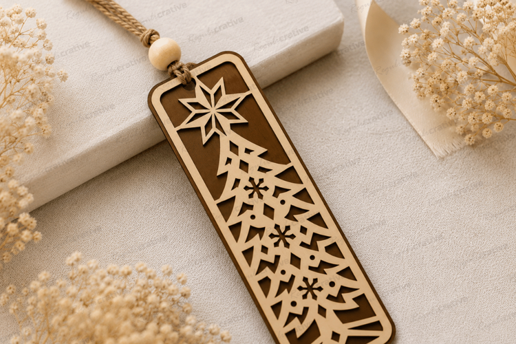Snowflake Bookmark Laser Cut SVG File snowflake bookmark svg