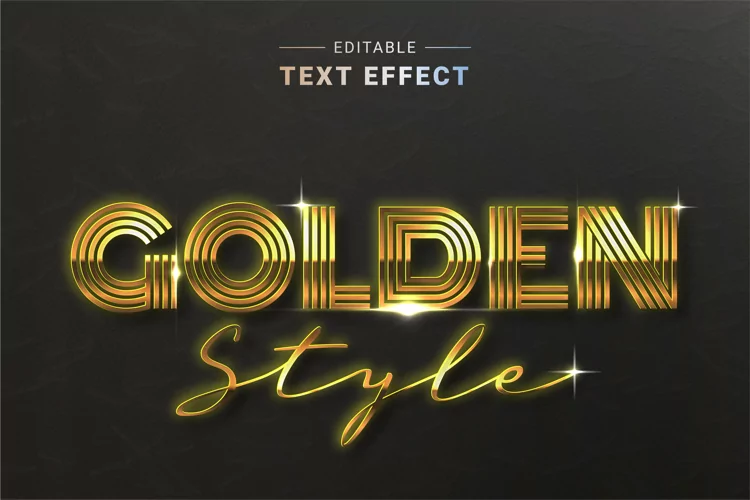 Editable Text Effect for Illustrator. Vector Graphic styles