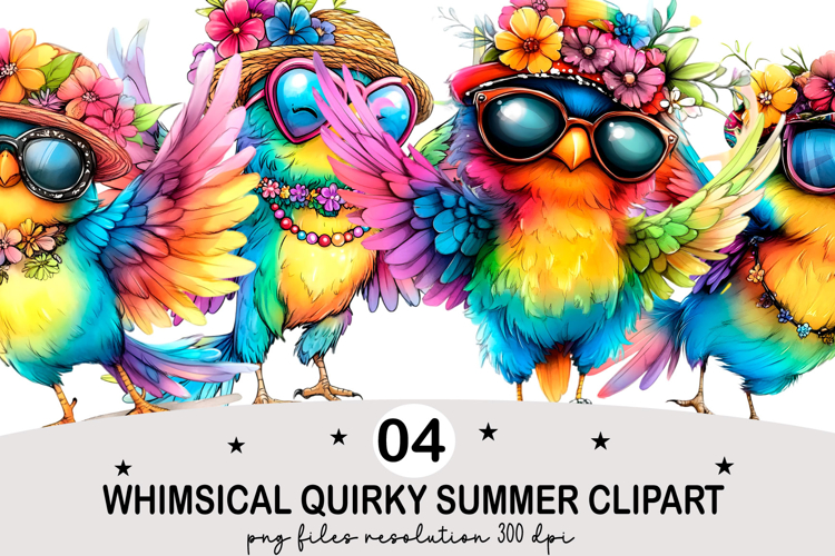 Whimsical summer Clipart Watercolor png