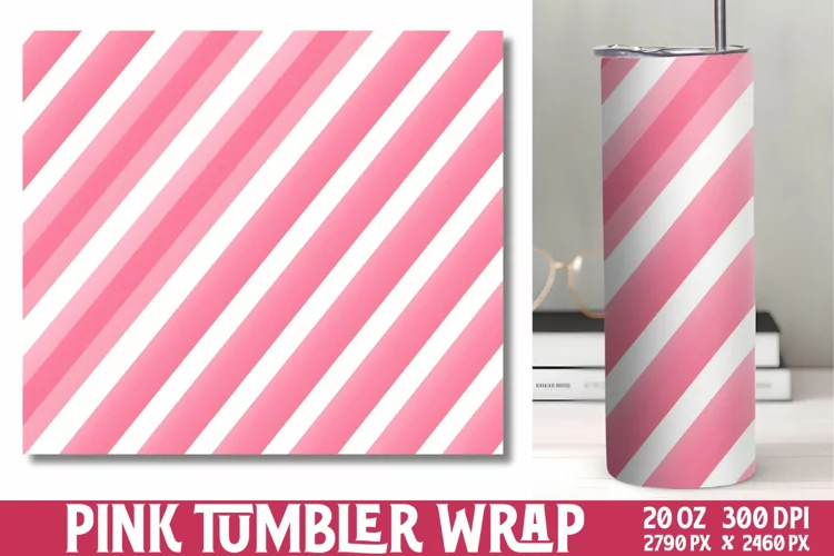 Pink Digital Paper Tumbler Wrap