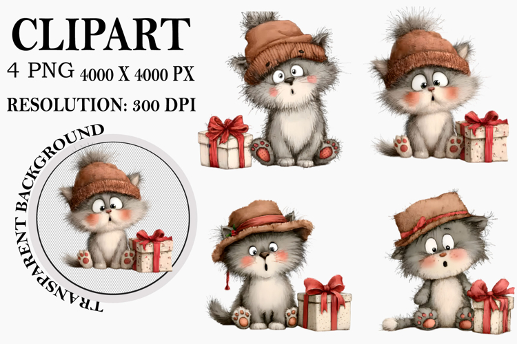 Christmas Cat Clipart Image 21