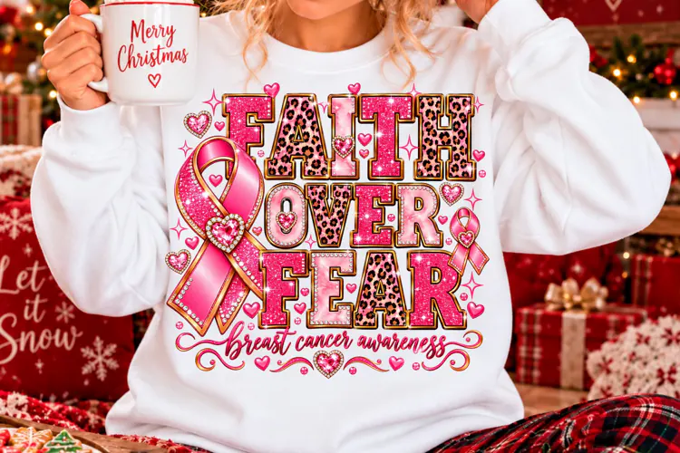Faith Over Fear Breast Cancer Awareness PNG