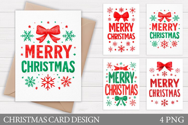 Merry Christmas Card Design. Christmas Card Printable example image 1