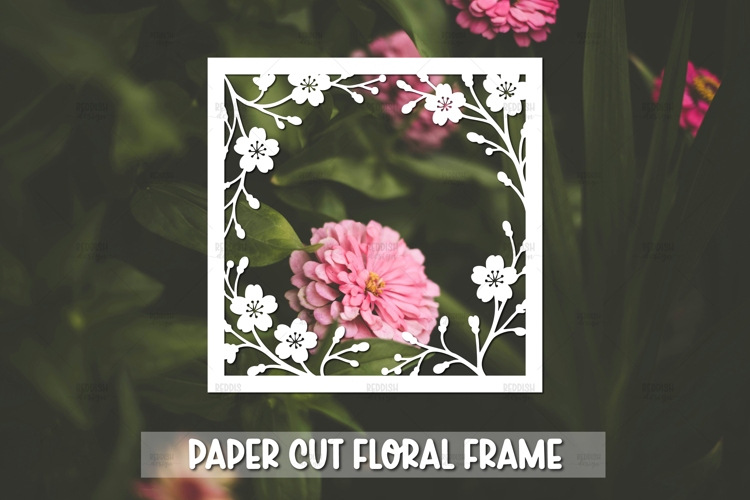 Paper cut Floral Frame SVG Cricut,Silhouette Craft