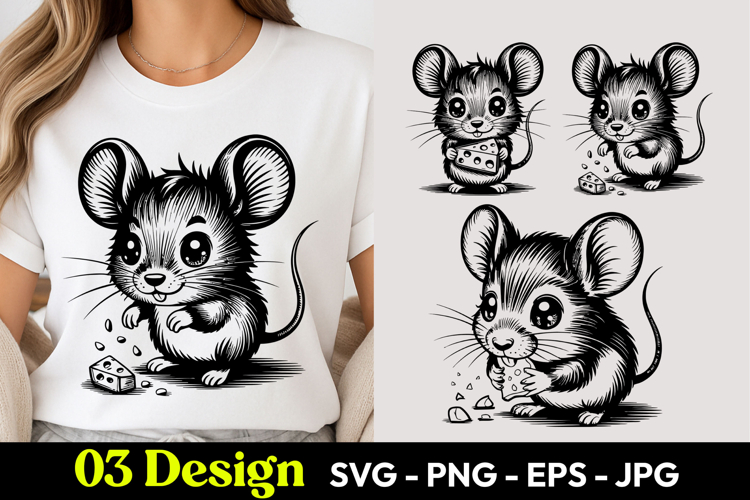 Happy Mouse Cartoon SVG PNG