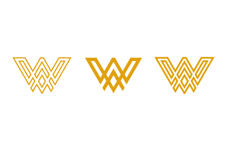 AW or WA Initial Monogram Logo Variations