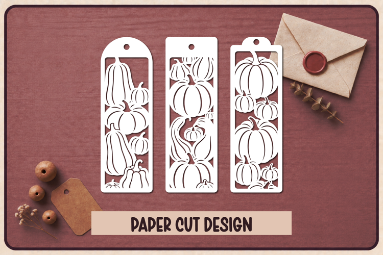 3 Autumn Paper Cut Bookmarks SVG