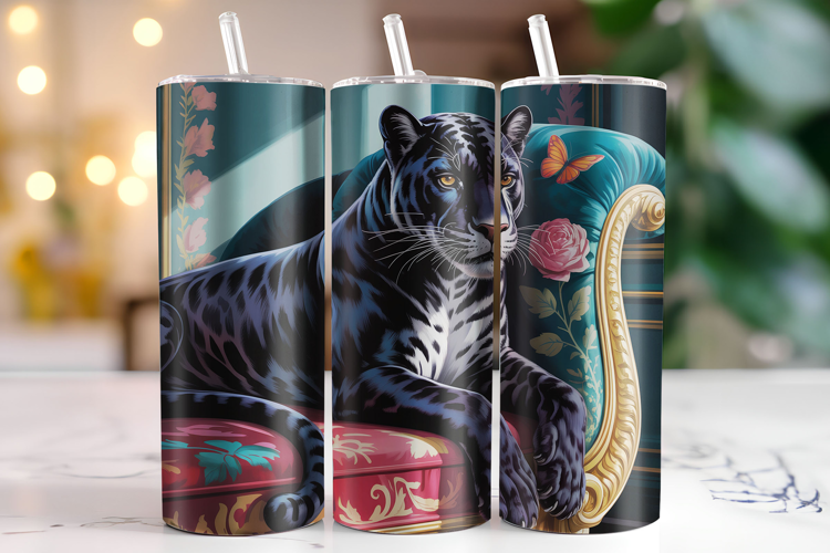 Black Jaguar Tumbler Wrap | Sublimation | Tumblers