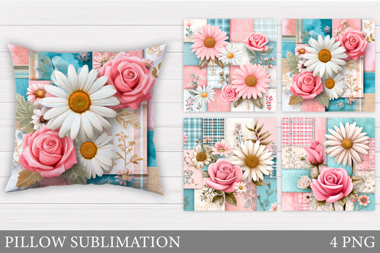 Flowers Pillow Design. Floral Pillow Sublimation