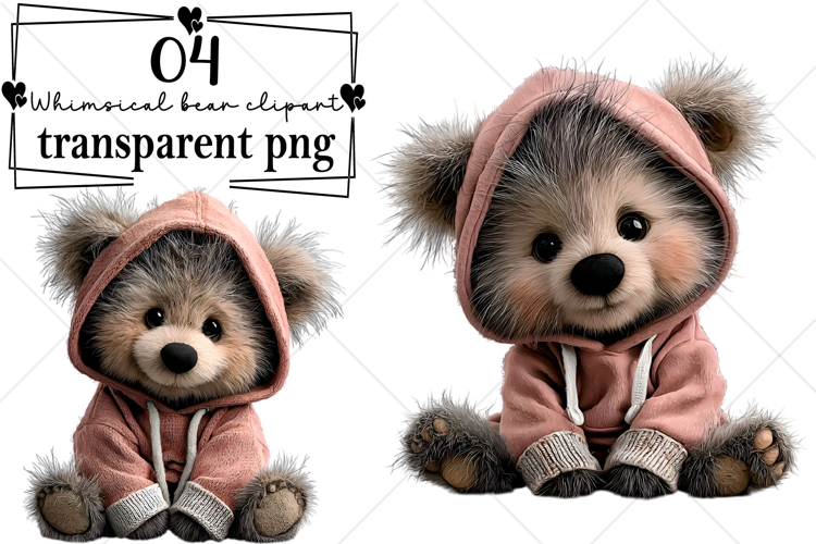 Whimsical Teddy Bear Clipart Watercolor PNG