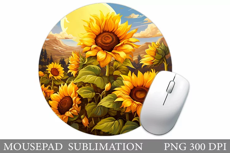 Sunflowers Mouse Pad Design. Flowers Mouse Pad Sublimation
