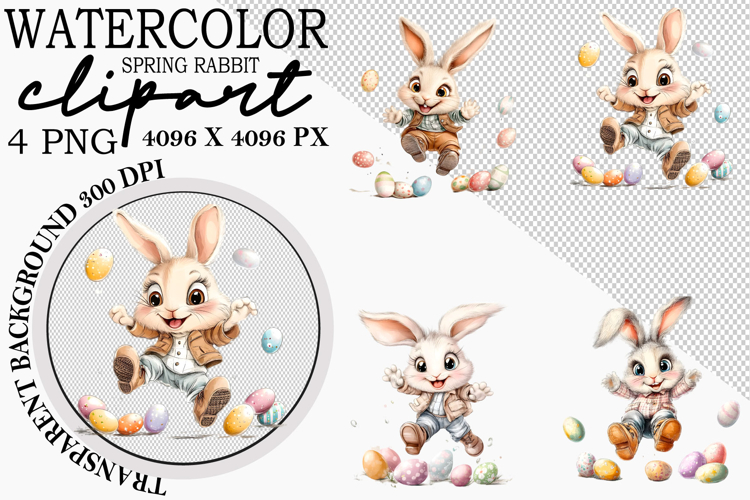 Cute Easter Bunny Clipart Image 18