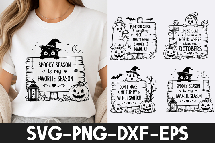 Spooky Halloween Cat Pumpkin Witch SVG PNG