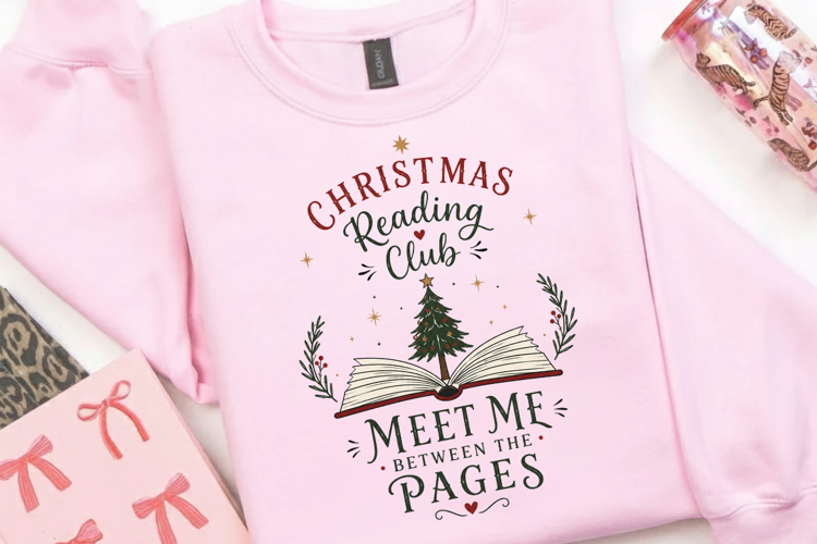 Christmas Reading Club PNG Sublimation Design - Meet Me