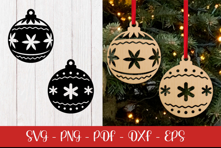 Christmas Ball laser svg dxf png| Christmas ornament